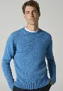 Pull homme col rond laine et alpaga couleur bleu