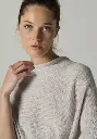 Poncho en laine mérinos et alpaga pour femme couleur gris