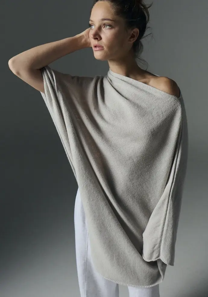 Poncho en laine mérinos et alpaga pour femme made in France