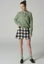 Pull pour femme col polo en mohair et soie couleur vert