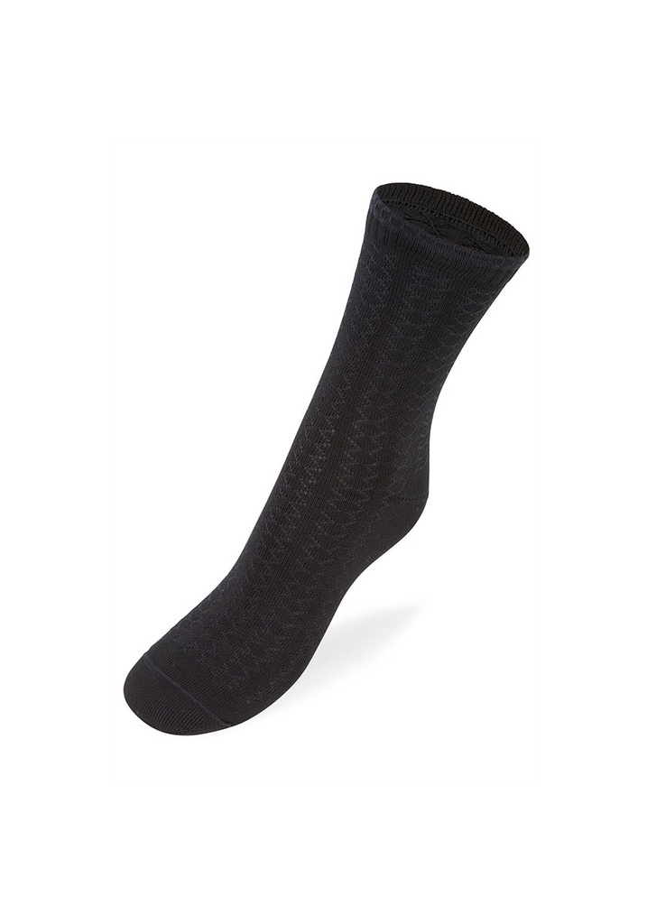 Chaussettes femme fil d´Ecosse maille ajourée couleur noir