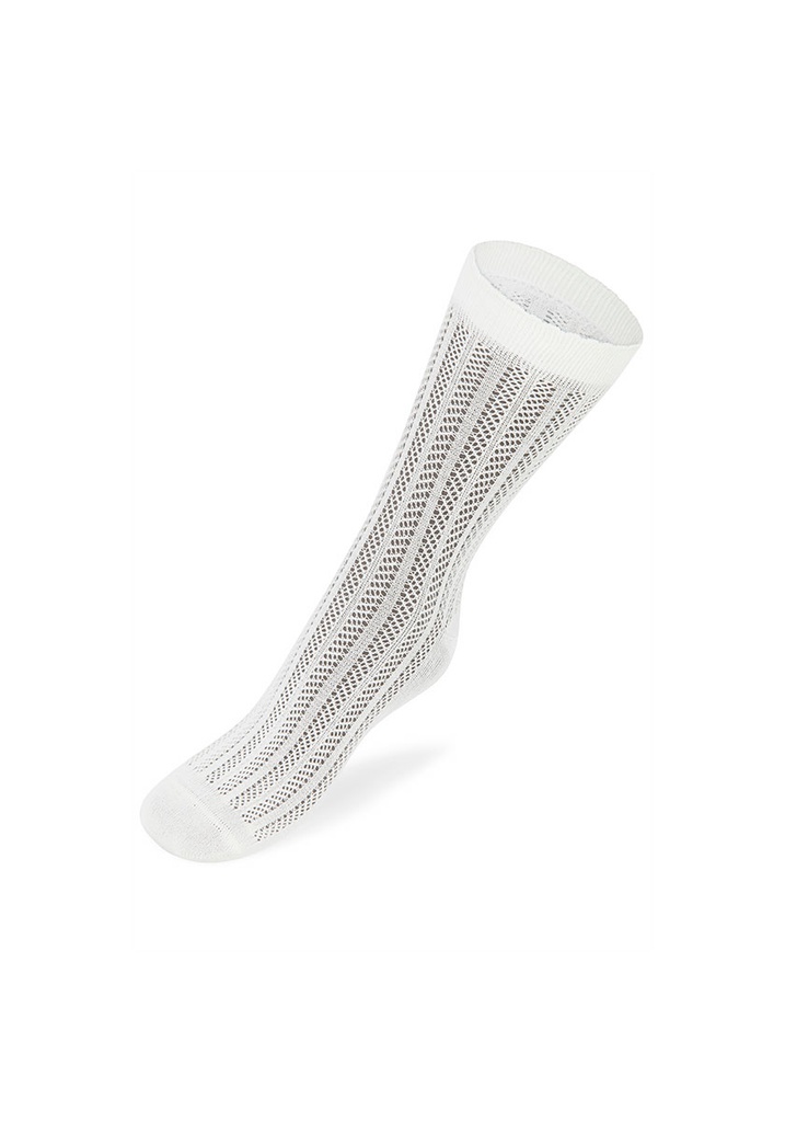 Chaussettes femme ajourées en bambou couleur écru