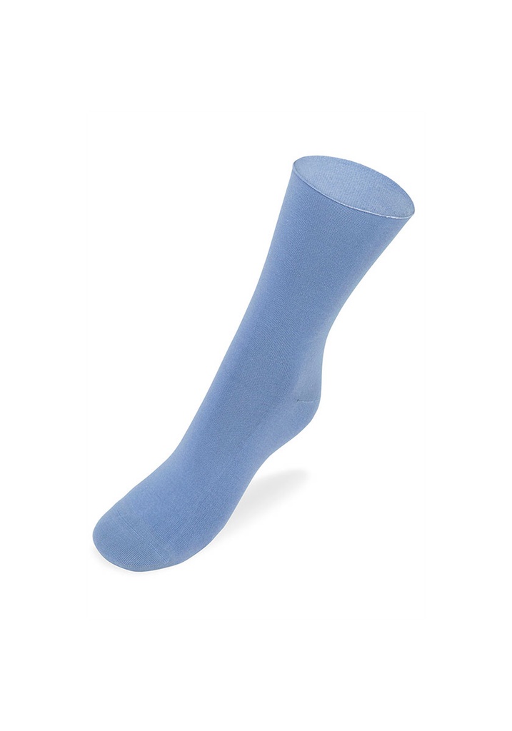 Chaussettes femme aux bords roulottés couleur bleu