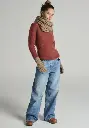 Snood femme en laine mohair couleur beige