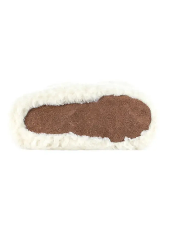 Gros chaussons femme moelleux semelle en peau