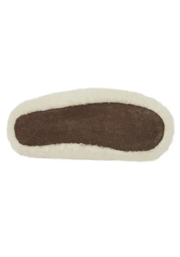 Gros chaussons femme moelleux semelle en peau