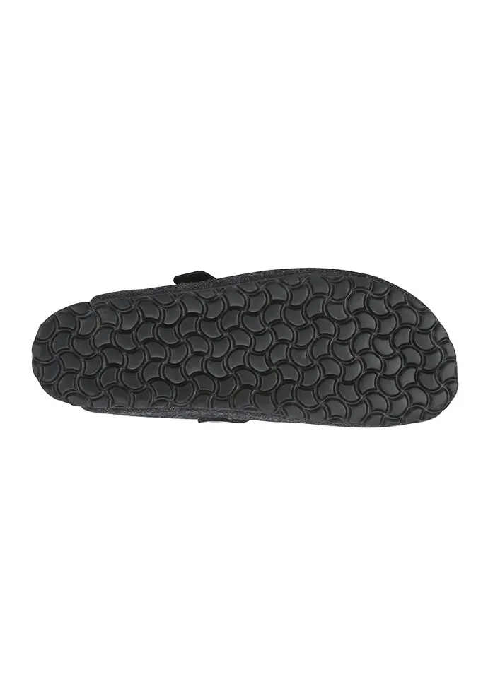 Mules homme feutre de laine et cuir et semelle caoutchouc eva