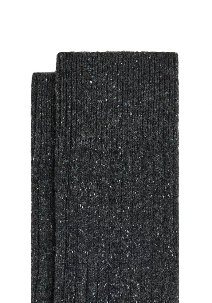 Chaussettes mixtes en laine et soie couleur gris