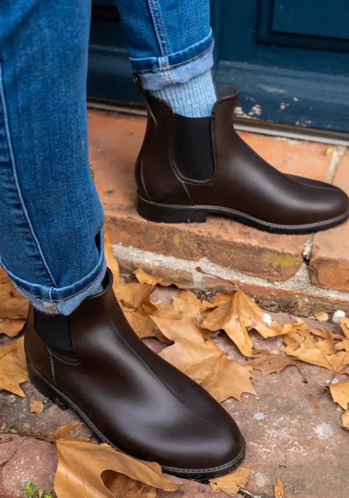 Bottes imperméables pour femme couleur marron