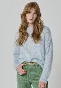Pull à capuche en mohair et soie femme manches longues