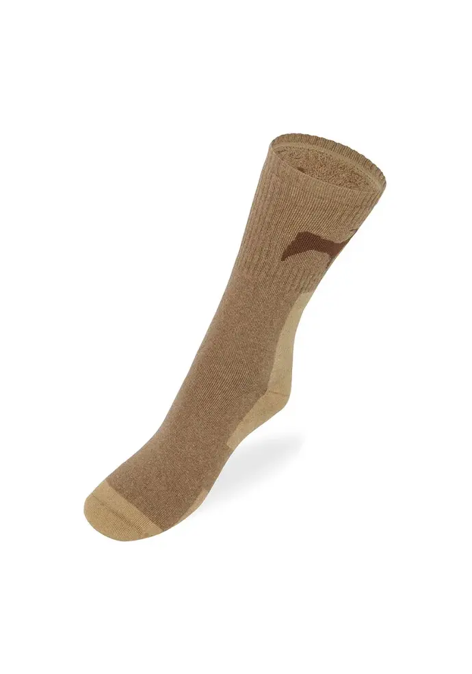 Chaussettes de randonnée mixtes coton beige chiné