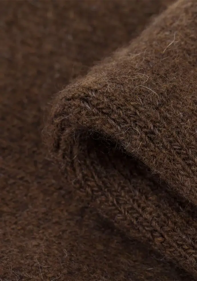 Chaussettes montagne mixtes yack et laine couleur marron
