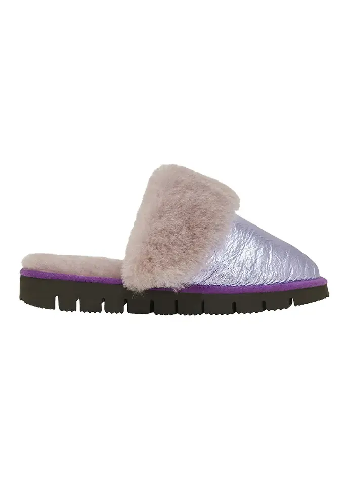 ​Mules chaudes en peau pour femme