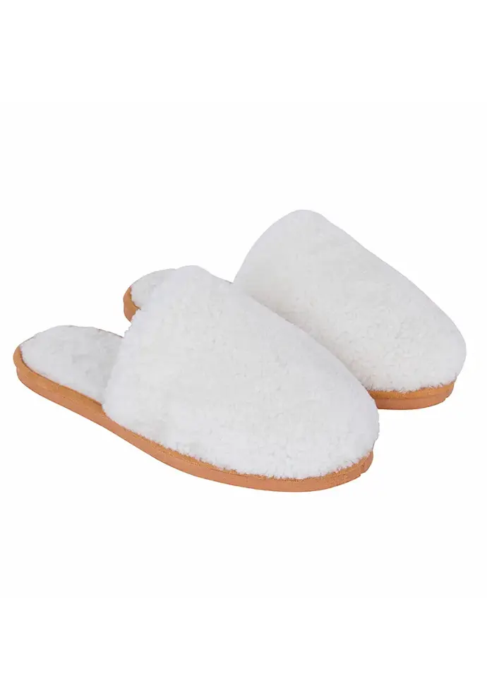 Mules pour femme en peau d´agneau couleur blanc