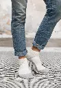 Socquettes mixtes en maille bouclette couleur blanc