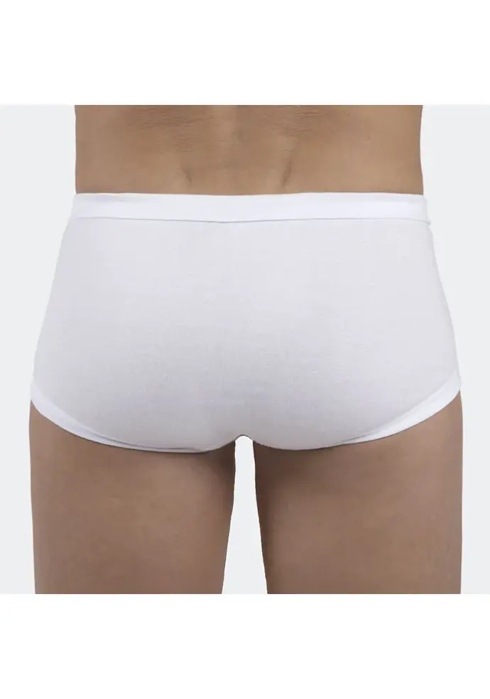Slip ouvert en coton pour homme couleur blanc