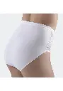 Culotte femme taille haute avec dentelle en coton peigné couleur blanc