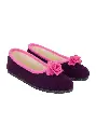 Ballerines femme fourrées laine couleur prune made in France