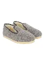 Chaussons pour homme en mohair et alpaga fabrication française couleur gris