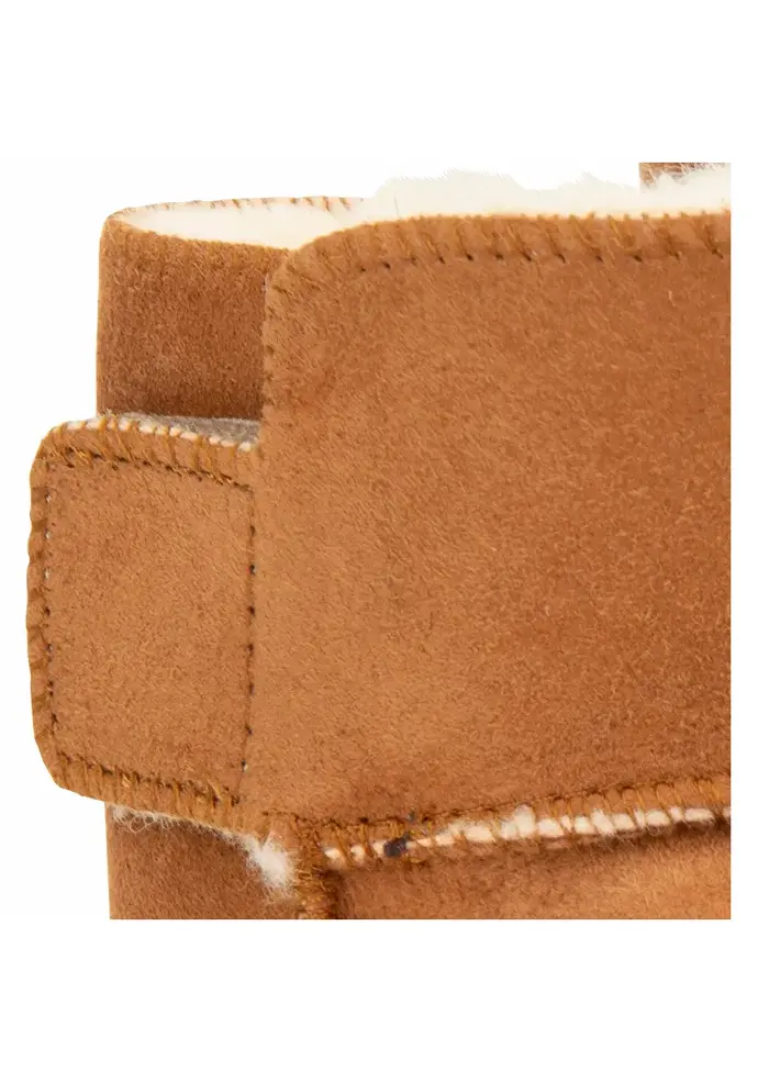 Bottines fourrées enfant en peau retournée fermeture scratch
