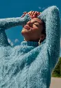 Pull col montant en laine pour femme