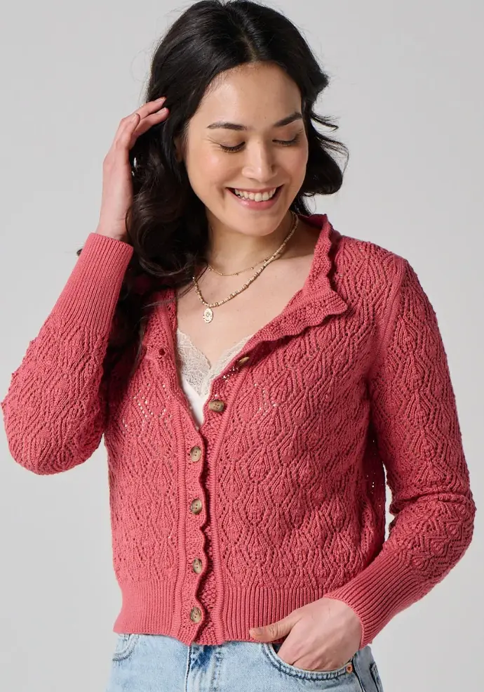 Gilet femme 100% coton biologique couleur rose
