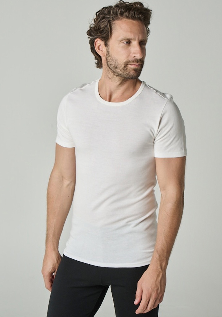 Tee Shirt en laine et soie barrière anti-froid pour homme