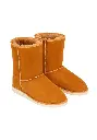 Bottines femme en peau de mouton couleur camel naturel