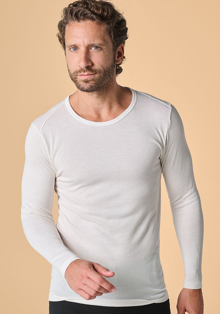 t-shirt homme col rond manches longues