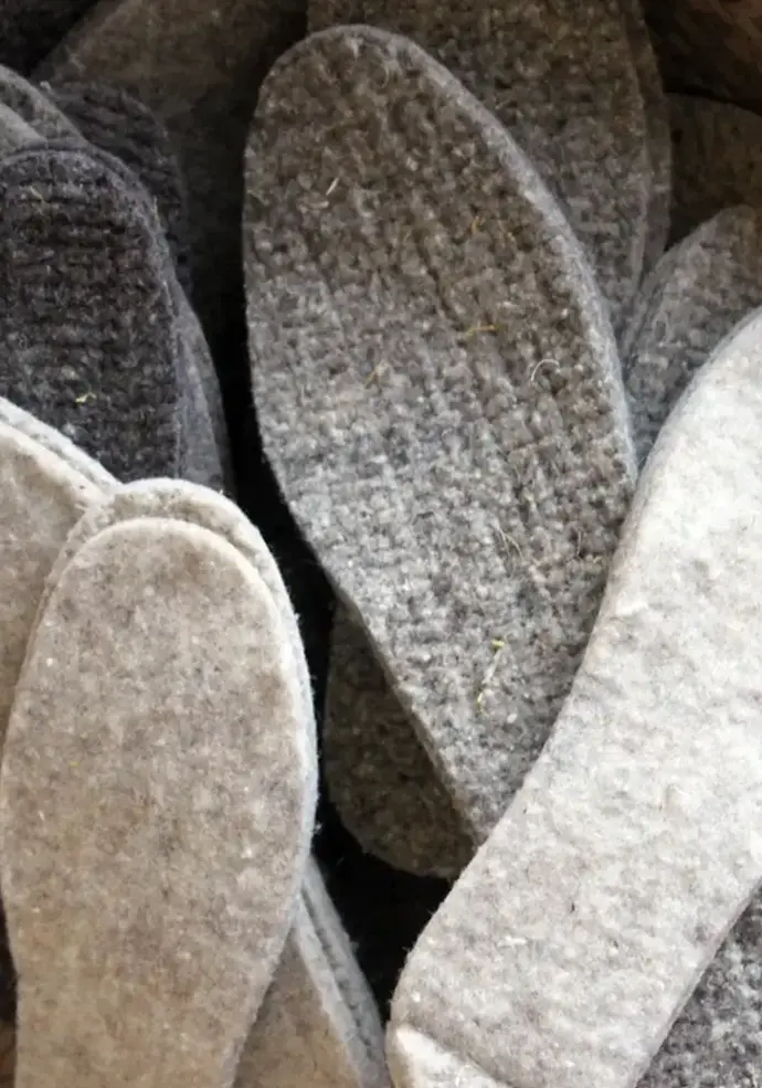 Semelles laine naturelle fabrication artisanale