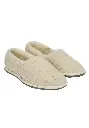 Chaussons fourrés homme laine mouton blanc du Massif Central