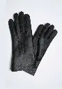Gants mixtes en peau lainée couleur noir