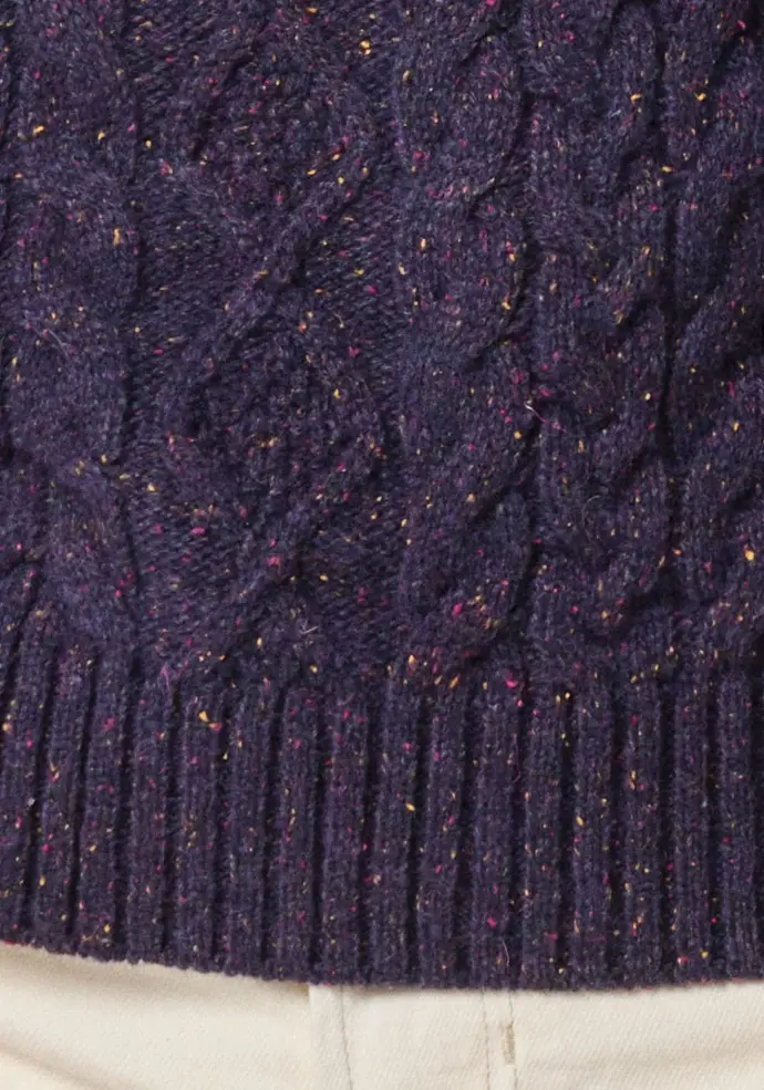 Pull homme col rond  torsadé en laine style irlandais
