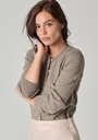Gilet femme boutonné chaud mérinos et alpaga beige
