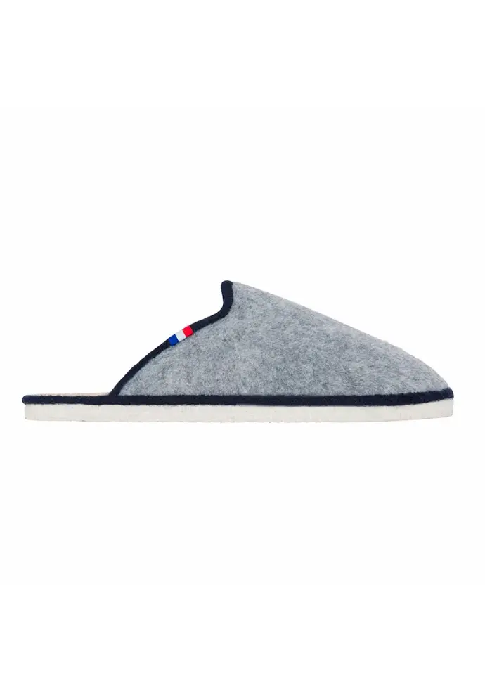Mules mixtes semelle feutre antidérapante couleur gris made in France