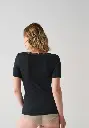 Chemise chaude femme en laine et soie couleur noir
