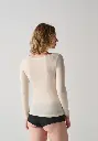 Sous vêtement chaud femme laine et soie couleur écru