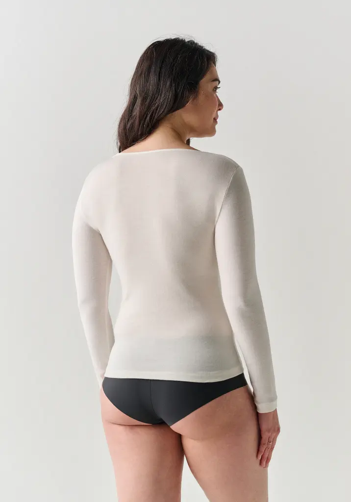 Chemise femme manches longues couleur écru