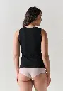 Débardeur pour femme gansé coton laine et soie couleur noir