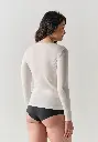 Sous vêtement chaud femme en laine et soie couleur écru