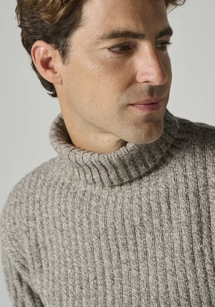 Pull col roulé en laine pour homme