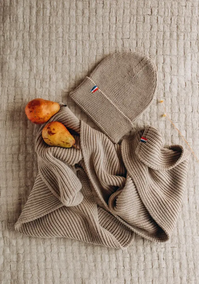 Bonnet homme 100% laine mérinos beige fabrication française