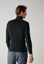 Sous pull  homme en laine et soie couleur noir