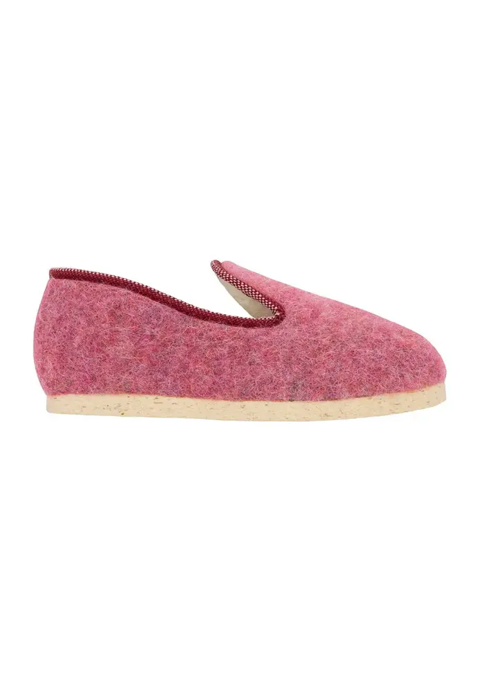 Chaussons pour  femme en mohair et alpaga couleur rose