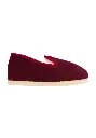 Chaussons unis mixtes en laine semelle feutre couleur bordeaux