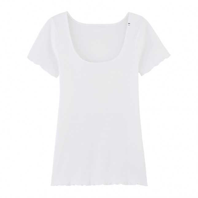 T-shirt femme en 100 % coton biologique couleur bleu fabrication française