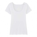 T-shirt femme en 100 % coton biologique couleur bleu fabrication française