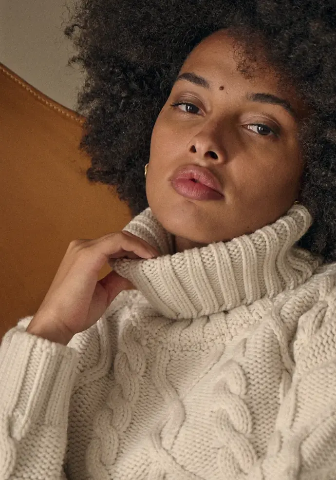 Pull chaud en laine mérinos femme