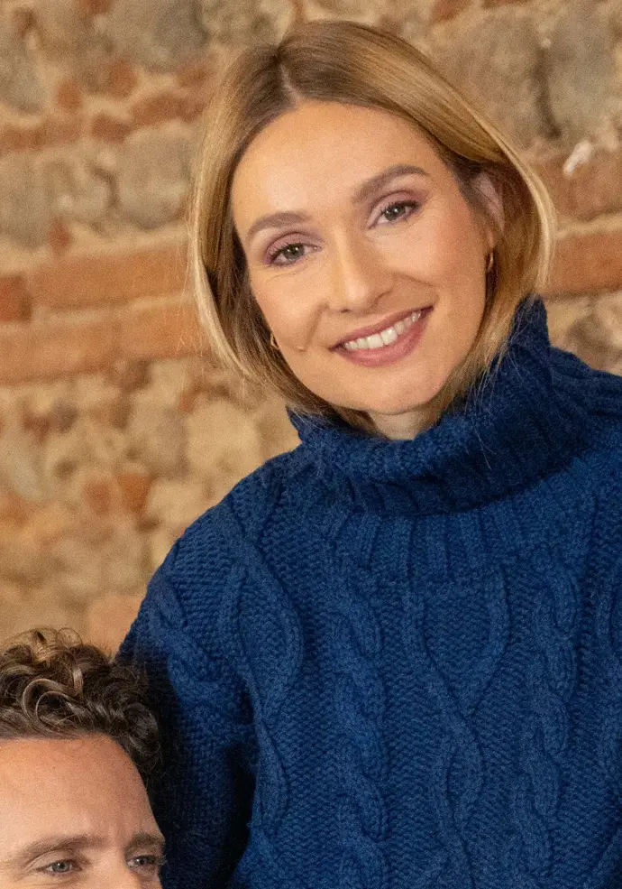 Pull col montant femme