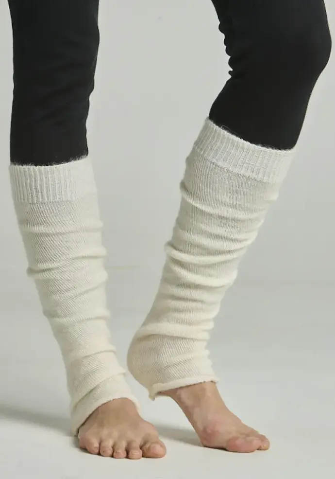Jambières femme en laine mohair couleur écru